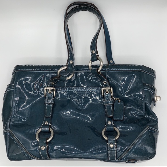 👛HP👛Coach Patent Leather Satchel Shoulder Tote - Picture 3 of 8